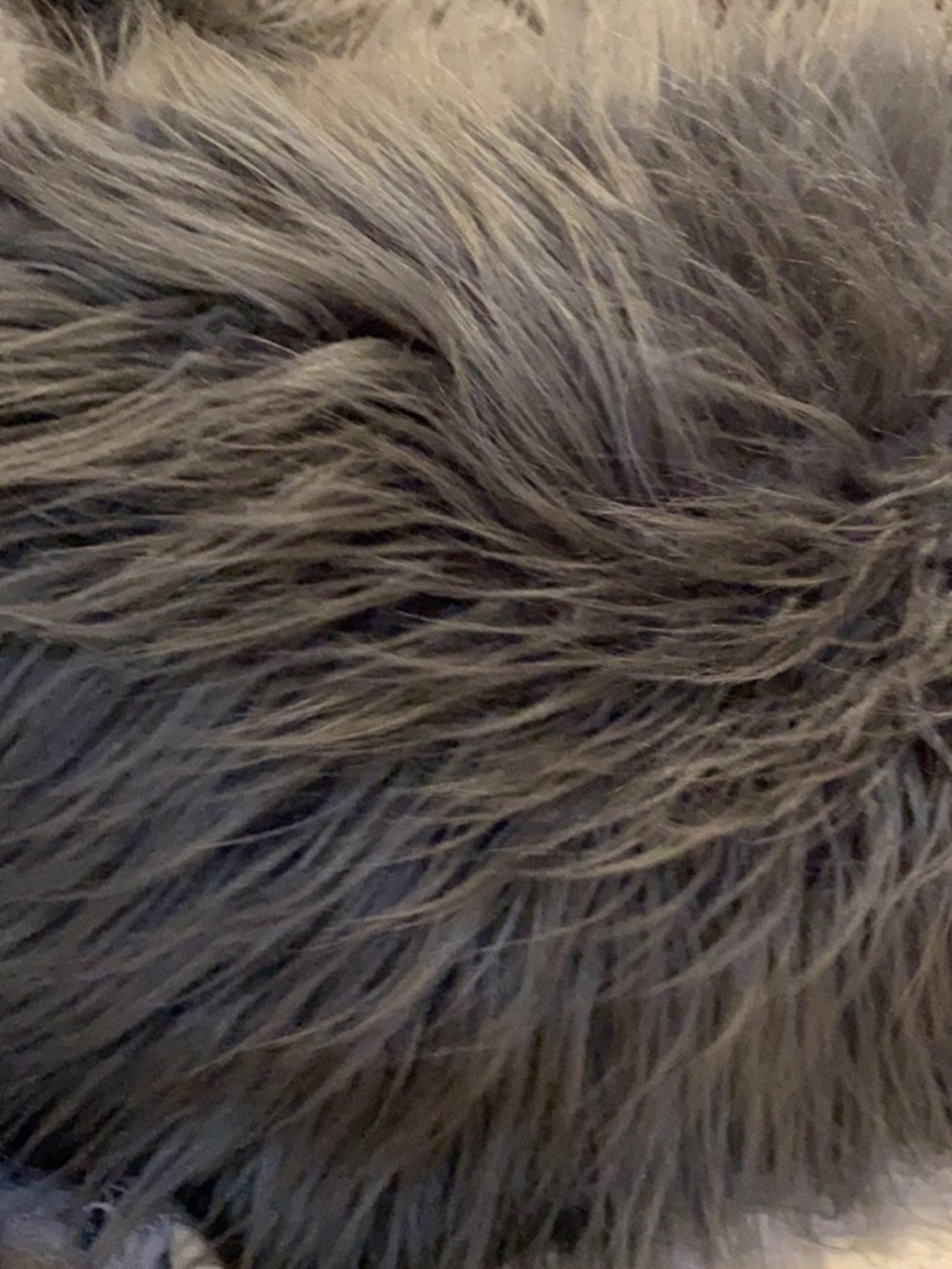 Dark Gray Mongolian Fur Lumber Pillows Set/2